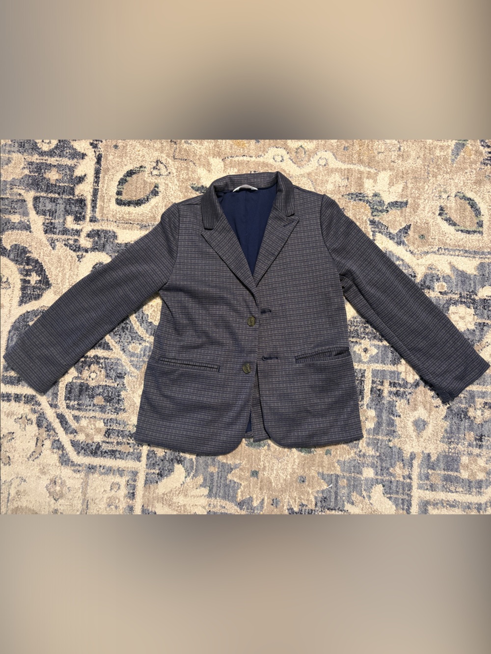 Cat & Jack Navy Check Boys' Jersey Sport Coat